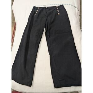 Women's black linen sailor style pants size 2X